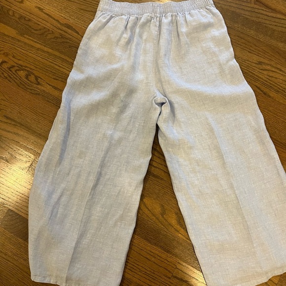 Tahari 100% Linen Soft Light Blue Pants  size L  Cruise Beach Summer natural - Picture 2 of 8